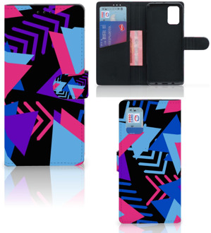 B2Ctelecom Telefoonhoesje Samsung Galaxy A02s Flip Cover Samsung M02s Wallet Book Case Design Funky Triangle