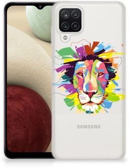 B2Ctelecom Telefoonhoesje Samsung Galaxy A12 Back Cover Siliconen Hoesje Super als Cadeautjes voor Jongens Lion Color