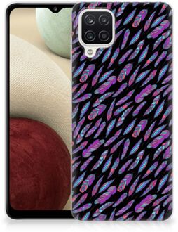 B2Ctelecom Telefoonhoesje Samsung Galaxy A12 Backcover Soft Siliconen Hoesje Feathers Color