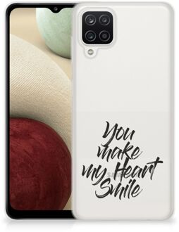 B2Ctelecom Telefoonhoesje Samsung Galaxy A12 Backcover Soft Siliconen Hoesje Heart Smile