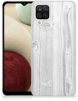 B2Ctelecom Telefoonhoesje Samsung Galaxy A12 Backcover Soft Siliconen Hoesje Wit Hout