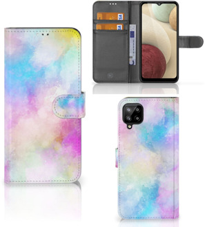 B2Ctelecom Telefoonhoesje Samsung Galaxy A12 Bookcase Personaliseren Watercolor Light