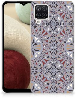 B2Ctelecom Telefoonhoesje Samsung Galaxy A12 Hoesje Flower Tiles