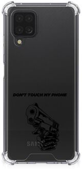 B2Ctelecom Telefoonhoesje  Samsung Galaxy A12 Leuk TPU Backcase met transparante rand Gun Don't Touch My Phone