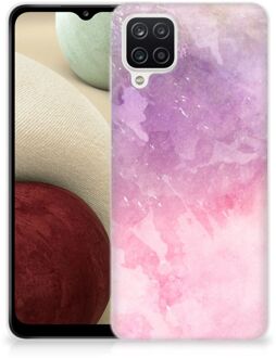 B2Ctelecom Telefoonhoesje Samsung Galaxy A12 Silicone Back Cover Pink Purple Paint