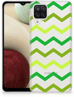 B2Ctelecom Telefoonhoesje Samsung Galaxy A12 TPU Siliconen Hoesje met Foto Zigzag Groen