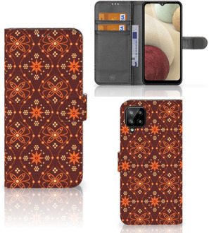 B2Ctelecom Telefoonhoesje Samsung Galaxy A12 Wallet Book Case Batik Brown