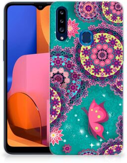 B2Ctelecom Telefoonhoesje Samsung Galaxy A20s Back Cover Siliconen Hoesje Cirkels en Vlinders