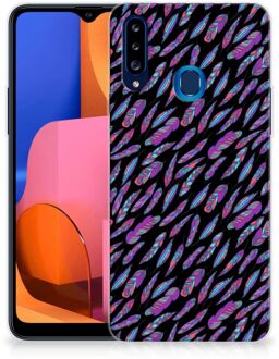 B2Ctelecom Telefoonhoesje Samsung Galaxy A20s Backcover Soft Siliconen Hoesje Feathers Color