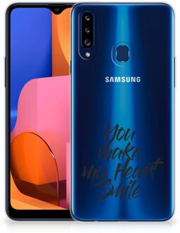 B2Ctelecom Telefoonhoesje Samsung Galaxy A20s Backcover Soft Siliconen Hoesje Heart Smile