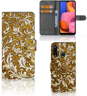 B2Ctelecom Telefoonhoesje Samsung Galaxy A20s Bookcase Barok Goud