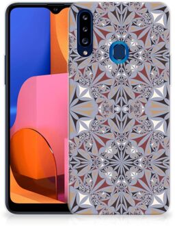 B2Ctelecom Telefoonhoesje Samsung Galaxy A20s Hoesje Flower Tiles