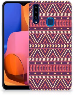 B2Ctelecom Telefoonhoesje Samsung Galaxy A20s Leuk TPU Backcase Aztec Purple