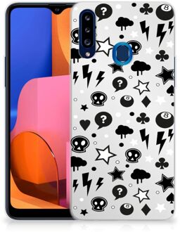 B2Ctelecom Telefoonhoesje Samsung Galaxy A20s Silicone Back Cover Silver Punk