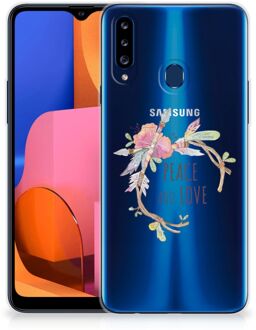 B2Ctelecom Telefoonhoesje Samsung Galaxy A20s TPU Siliconen Hoesje Boho Text