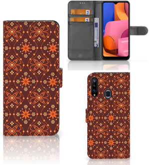 B2Ctelecom Telefoonhoesje Samsung Galaxy A20s Wallet Book Case Batik Brown