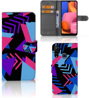 B2Ctelecom Telefoonhoesje Samsung Galaxy A20s Wallet Book Case Design Funky Triangle