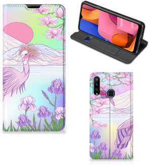 B2Ctelecom Telefoonhoesje Samsung Galaxy A20s Wallet Bookcase Vogel