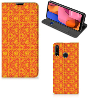 B2Ctelecom Telefoonhoesje Samsung Galaxy A20s Wallet Case Batik Orange