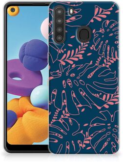 B2Ctelecom Telefoonhoesje Samsung Galaxy A21 Silicone Back Cover Palm Leaves