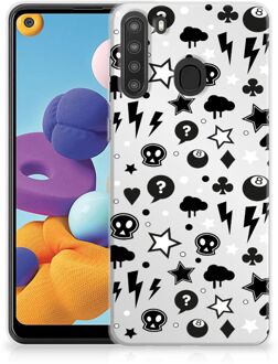 B2Ctelecom Telefoonhoesje Samsung Galaxy A21 Silicone Back Cover Silver Punk