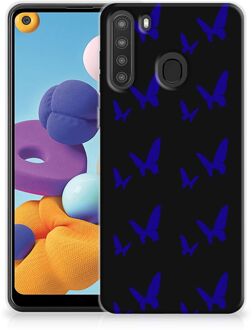 B2Ctelecom Telefoonhoesje Samsung Galaxy A21 TPU Silicone Hoesje Vlinder Patroon