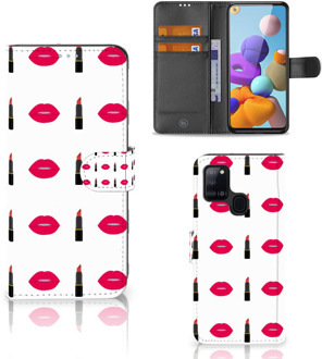 B2Ctelecom Telefoonhoesje Samsung Galaxy A21s Beschermhoes Lipstick Kiss