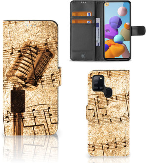 B2Ctelecom Telefoonhoesje Samsung Galaxy A21s Cover Ontwerpen Bladmuziek