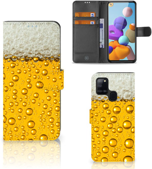 B2Ctelecom Telefoonhoesje Samsung Galaxy A21s Flip Cover Valentijn Cadeautje hem Bier