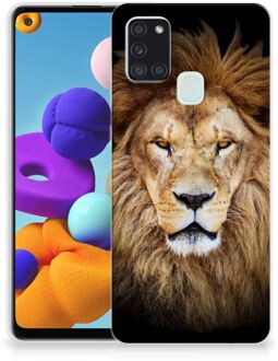 B2Ctelecom Telefoonhoesje Samsung Galaxy A21s Hippe Hoesjes Customize Super als Vaderdag Cadeau Leeuw