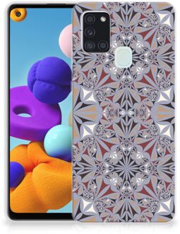 B2Ctelecom Telefoonhoesje Samsung Galaxy A21s Hoesje Flower Tiles