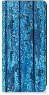 B2Ctelecom Telefoonhoesje Samsung Galaxy A21s Magnet Case Wood Blue