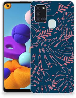 B2Ctelecom Telefoonhoesje Samsung Galaxy A21s Silicone Back Cover Palm Leaves