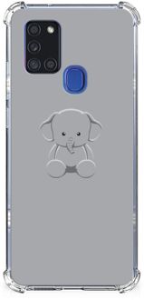 B2Ctelecom Telefoonhoesje  Samsung Galaxy A21s TPU Case met transparante rand Baby Olifant