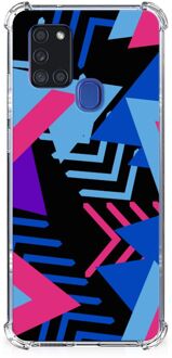 B2Ctelecom Telefoonhoesje  Samsung Galaxy A21s TPU Case met transparante rand Funky Triangle