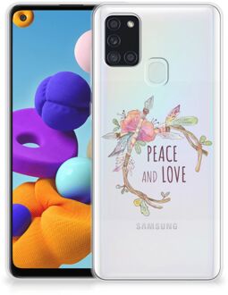 B2Ctelecom Telefoonhoesje Samsung Galaxy A21s TPU Siliconen Hoesje Boho Text