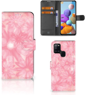 B2Ctelecom Telefoonhoesje Samsung Galaxy A21s Wallet Book Case Spring Flowers