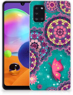 B2Ctelecom Telefoonhoesje Samsung Galaxy A31 Back Cover Siliconen Hoesje Cirkels en Vlinders