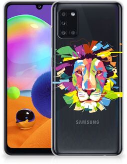 B2Ctelecom Telefoonhoesje Samsung Galaxy A31 Back Cover Siliconen Hoesje Super als Cadeautjes voor Jongens Lion Color