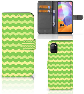 B2Ctelecom Telefoonhoesje Samsung Galaxy A31 Book Case Waves Green