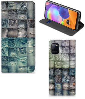 B2Ctelecom Telefoonhoesje Samsung Galaxy A31 Bookcover Spijkerbroeken