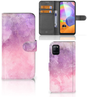 B2Ctelecom Telefoonhoesje Samsung Galaxy A31 Flipcase Pink Purple Paint