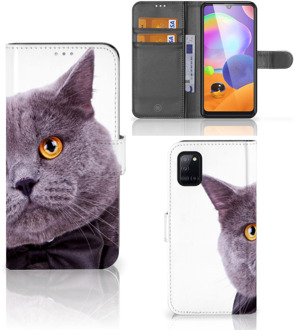 B2Ctelecom Telefoonhoesje Samsung Galaxy A31 Flipcover Case Kat