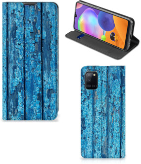 B2Ctelecom Telefoonhoesje Samsung Galaxy A31 Magnet Case Wood Blue