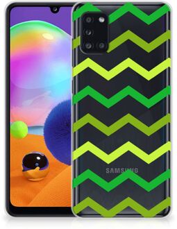 B2Ctelecom Telefoonhoesje Samsung Galaxy A31 TPU Siliconen Hoesje met Foto Zigzag Groen