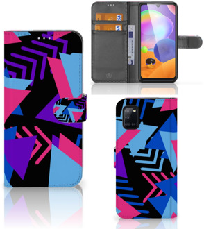 B2Ctelecom Telefoonhoesje Samsung Galaxy A31 Wallet Book Case Design Funky Triangle