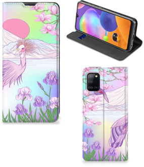 B2Ctelecom Telefoonhoesje Samsung Galaxy A31 Wallet Bookcase Vogel