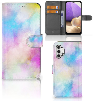 B2Ctelecom Telefoonhoesje Samsung Galaxy A32 4G Bookcase Personaliseren Watercolor Light