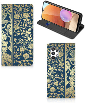 B2Ctelecom Telefoonhoesje Samsung Galaxy A32 4G Foto hoesje Golden Flowers