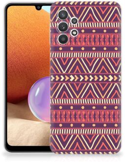 B2Ctelecom Telefoonhoesje Samsung Galaxy A32 4G Leuk TPU Backcase Aztec Purple